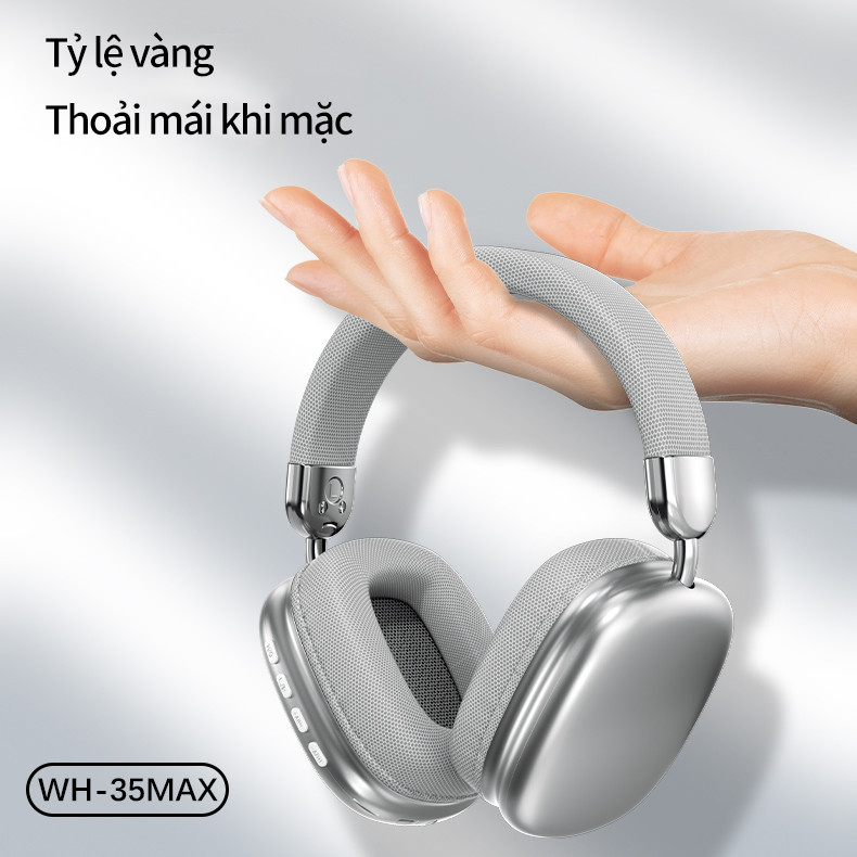 Tai nghe Bluetooth SPRISE WH35 bạc HiFi không dây chụp tai có Mic chơi game / Âm nhạc có thể gập lại qua tai Tai nghe thể thao TF / AUX | BigBuy360 - bigbuy360.vn