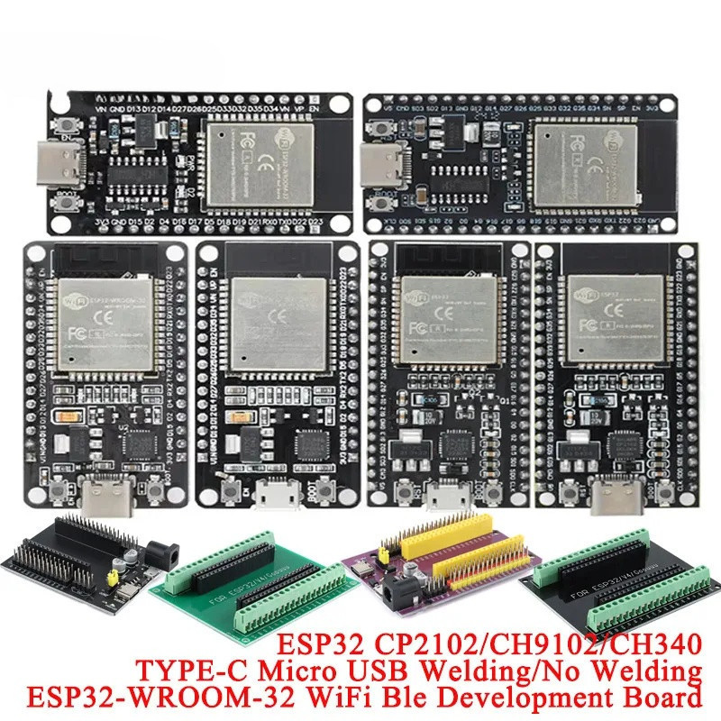 Bảng phát triển ESP32 WROOM-32 TYPE-C Micro-USB CH340C / CP2102 CH9102 WiFi + Bluetooth Mô-đun không