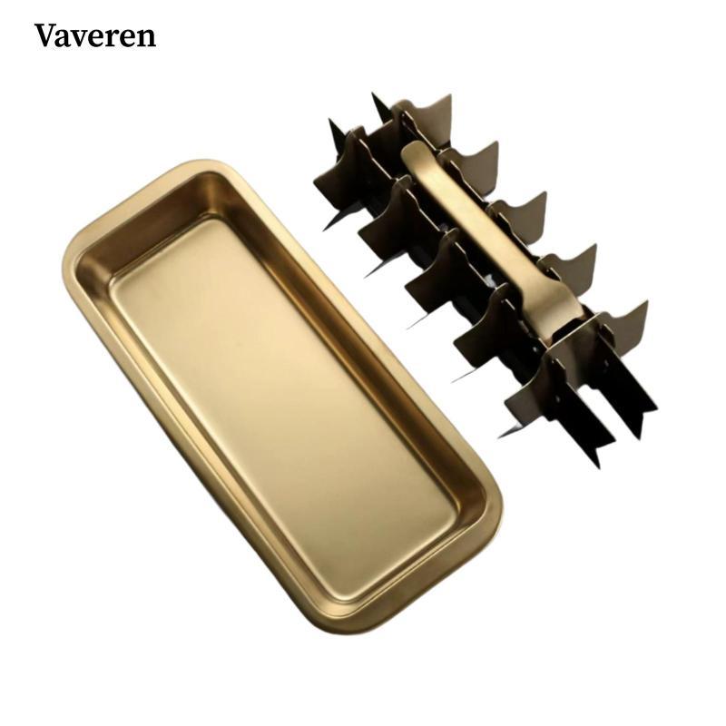 Vaveren 304 Khay Đá Inox Mới Lạ Sáng Tạo DIY Dễ Dàng Phát Hành Máy Làm Đá Vuông Khuôn Và Thìa Cho Tủ