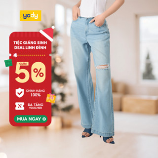    SALE ĐG  Quần Jean Nữ YODY Ống Suông From rộng Màu Xước QJN7057 