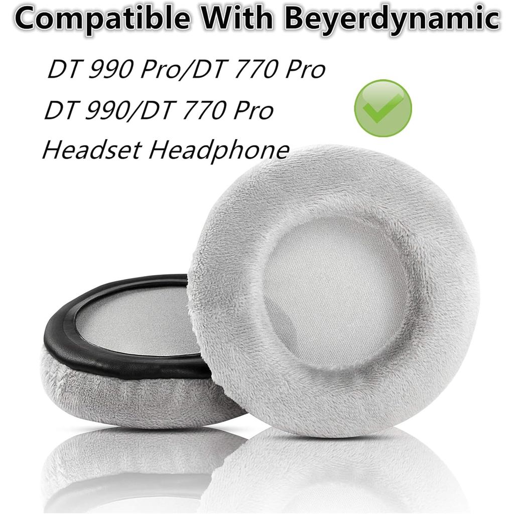 DT770 Velour Miếng đệm tai Đệm thay thế Miếng đệm tai nghe Gối xốp Tương thích với Beyerdynamic DT 9