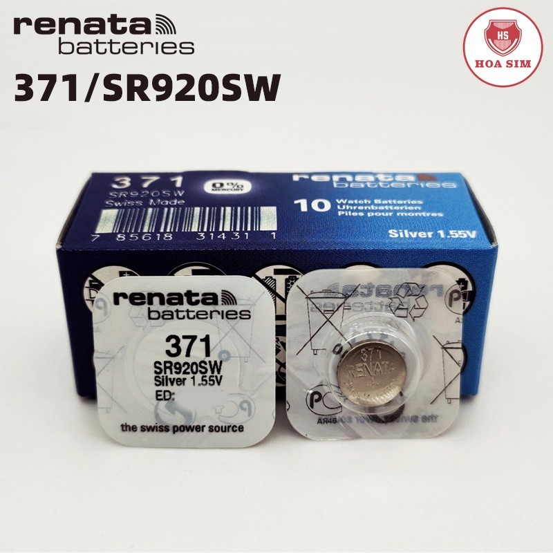 Pin đồng hồ Thụy Sỹ RENATA 371 SR920SW dành cho đồng hồ nhiều kim (Loại tốt - Giá 1 viên)