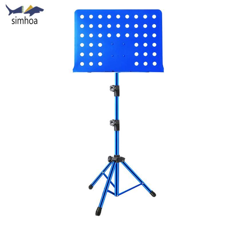 Simhoa Sheet Music Stand Music Note Stand Giá đỡ chắc chắn Kim loại hạng nặng gấp cho các nhóm nhạc 