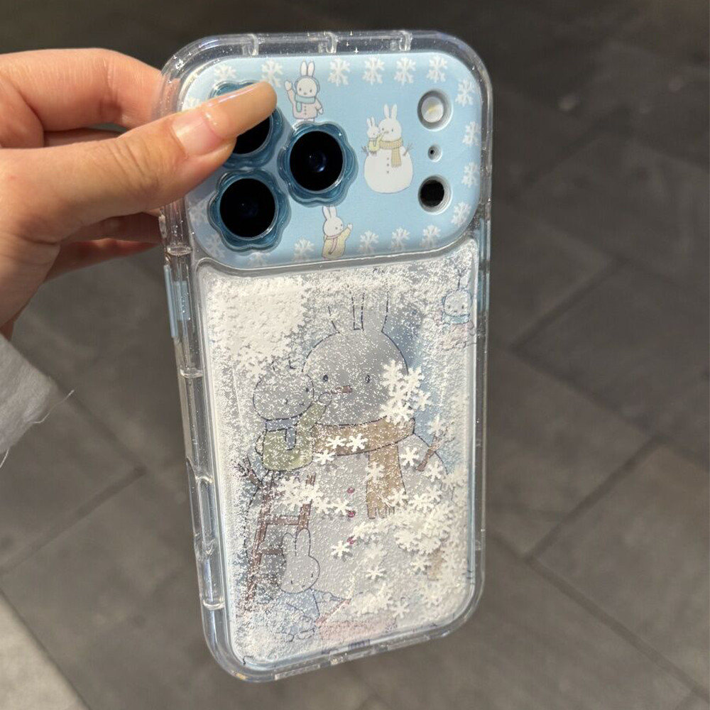 Ốp lưng Iphone Túi khí cao cấp Iphone 17 Pro Max Hàn Quốc Miffy Bunny Winter Dynamic Liquid Quicksan
