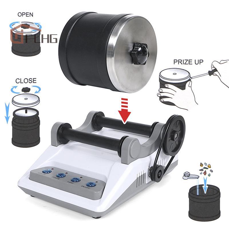 [FLHG] Bộ cốc đá 220V Cốc đá điện DIY với đá quý thô Đánh bóng Grits cho máy đánh bóng trẻ em người lớn.