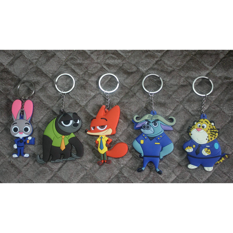 Zootopia Crazy Zootopia Móc Khóa Cáo Sĩ Quan Cảnh Sát Thỏ Hoạt Hình Móc Khóa Hai Mặt VBH6