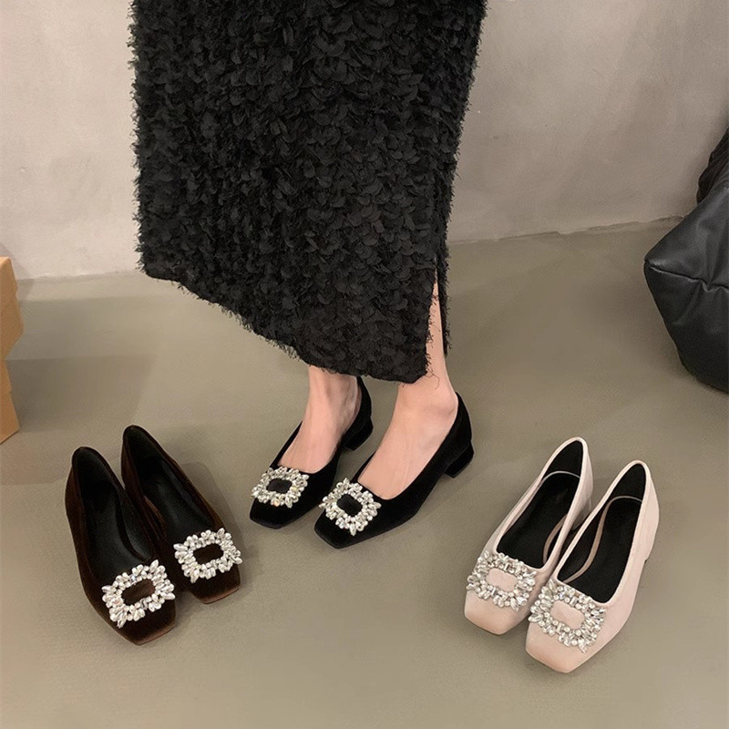 luxurious women's high heels 5 centimeter women's high heels Giày Cao Gót Dày Giày Cao Cấp Pháp Kim 