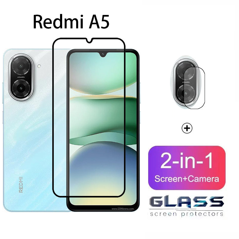 Kính cường lực bảo vệ màn hình 2 trong 1 Redmi A5 Redmi A5 Poco C75 C71 4G 5G Ống kính máy ảnh