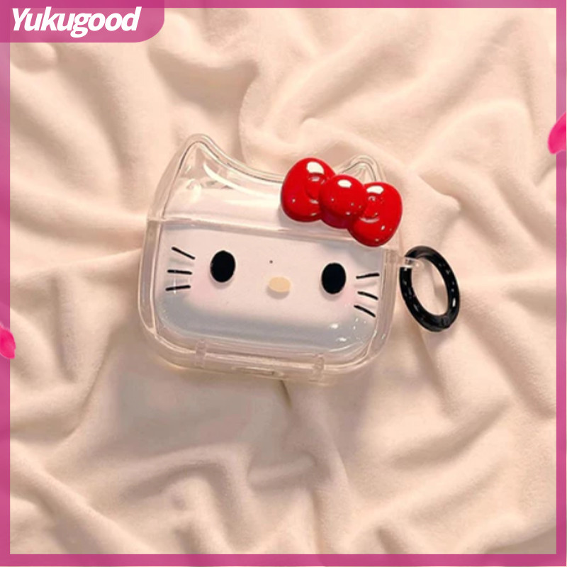 Bow Kitty Earphone Protective Case Cute Earphone Case Wireless Suitable for AirPods 2 Bluetooth-YUKU