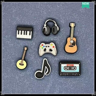 Charm Sticker gắn dép 1 Nút bấm trang trí giày kiểu tai nghe hoạt hình Thích hợp cho phụ kiện giày có lỗ