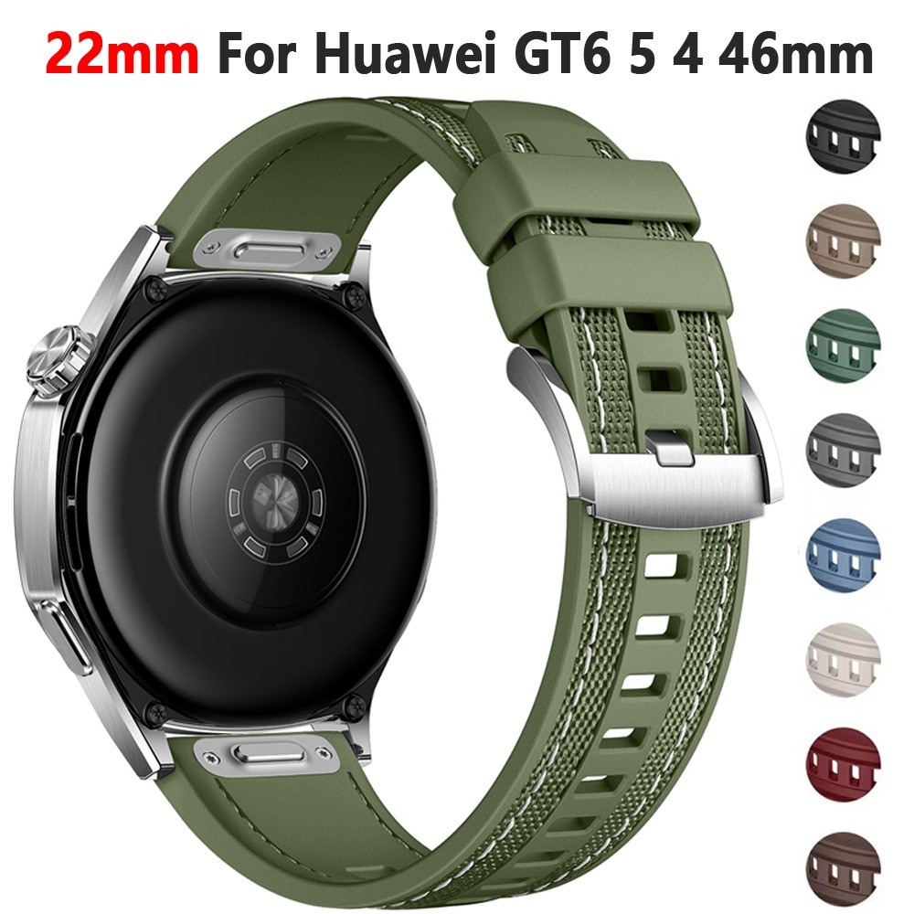 Dây đeo 22mm cho Huawei GT 6 5 4 46mm Silicone Nylon Composite Quick Release Watchband