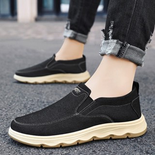 Giày Nam Phong Cách Mới Cũ Bắc Kinh Giày Vải Nông Miệng Slip-On Giày Thường Phù Hợp Với Giày Đơn Thoáng Khí Đế Mềm Giày Bố Thoải Mái Sẵn Sàng