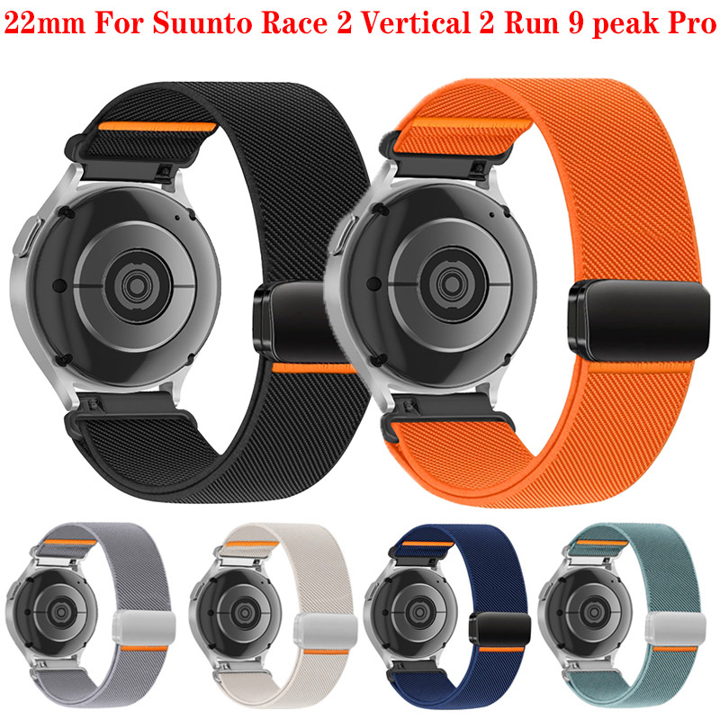 Dây đeo Nylon từ tính 22mm cho Suunto Dọc 2 Race 2 S Race2 Run 9 Peak Pro Ocean Vòng đeo tay thể tha