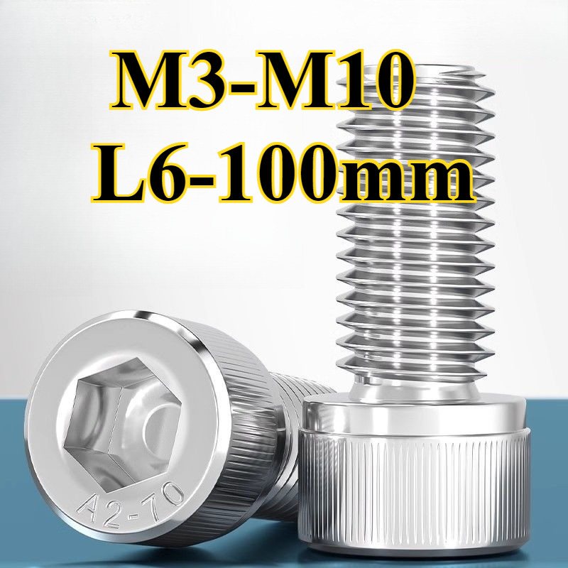 Bu lông ren trái cấp INOX 304 vít đầu chén lục giác chìm ren ngược đầu trụ ren ngược sizeM3 / M4 / M