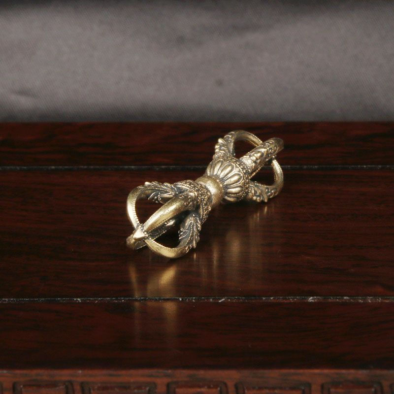 New Product#Brass Tibetan Vajra Handle Piece Tibetan Religious Ritual Instrument Small Demon Subduin