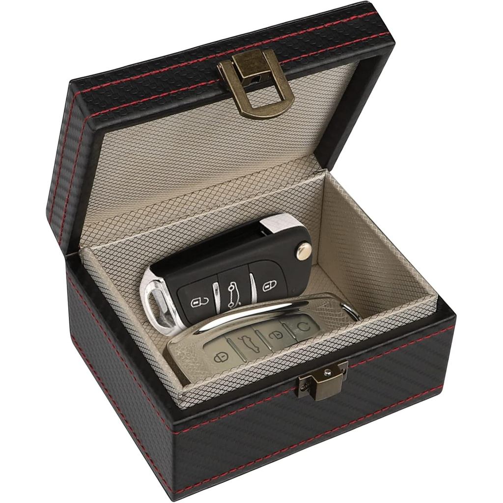 Hộp Faraday Diyife, [Dung tích 4 phím] Hộp RFID cho Chìa khóa ô tô, Lồng bảo vệ Fob Chìa khóa Faraday, Chìa khóa chống trộm Hộp che chắn tín hiệu ô tô Fob, 4.6 "x3.6" x2.5 "