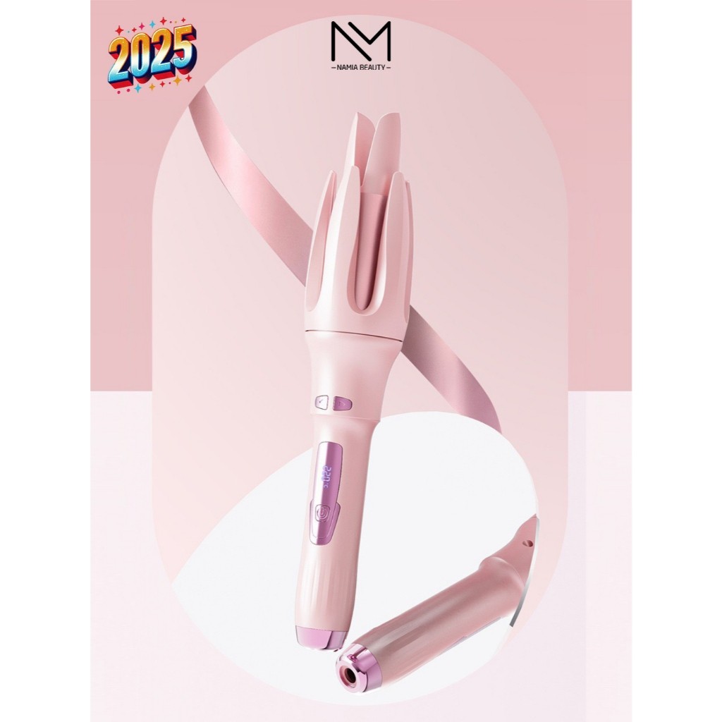 Máy uốn tóc xoăn tự động NAMIA BEAUTY bản 2025 màn hình led âm báo ngắt tự động 28mm và 32mm
