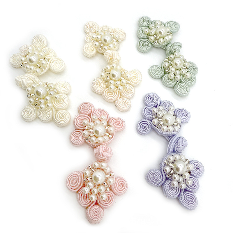 Trang Trí Quần Áo Sườn Xám Nút Tay Ruy Băng Dệt Lòng Bàn Tay Sáu Gót Pha Lê Đĩa Khóa Bán Buôn 8 * 3cm