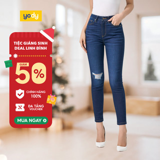    SALE ĐG  Quần Jean Nữ Skinny YODY Mài Rách Gối Có co giãn nhẹ QJN7059 cần ẩn 