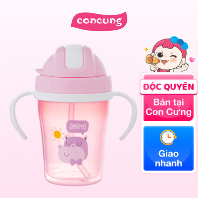 Bình tập uống cách nhiệt Animo (240ml, hồng, tay cầm, RK-3431A)