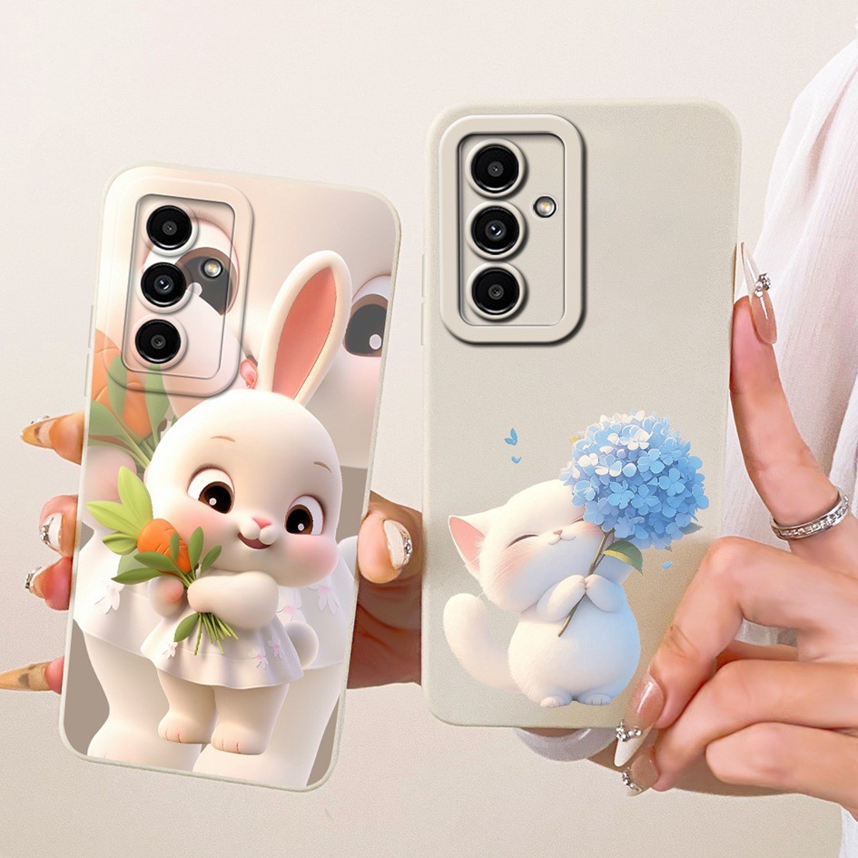 Dành Cho Samsung Galaxy F13 4G Ốp Lưng SM-E135F Sáng Tạo Mới Thỏ Mèo Silicon Mềm Vỏ Điện Thoại Cho S