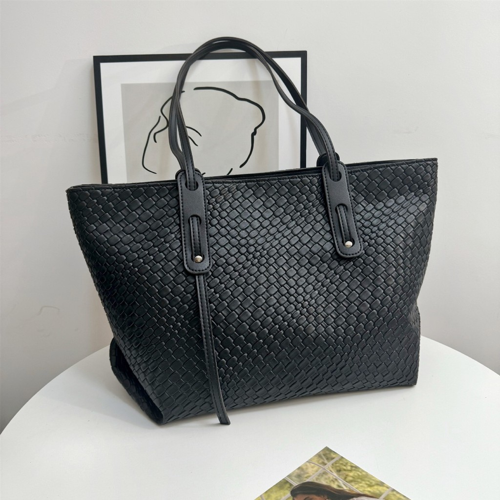 Mùa Xuân Hè 2025 Mới Thời Trang Túi Xách Nữ Retro Quilted Dệt Dung Tích Lớn Túi Tote Đa Năng Túi Đeo