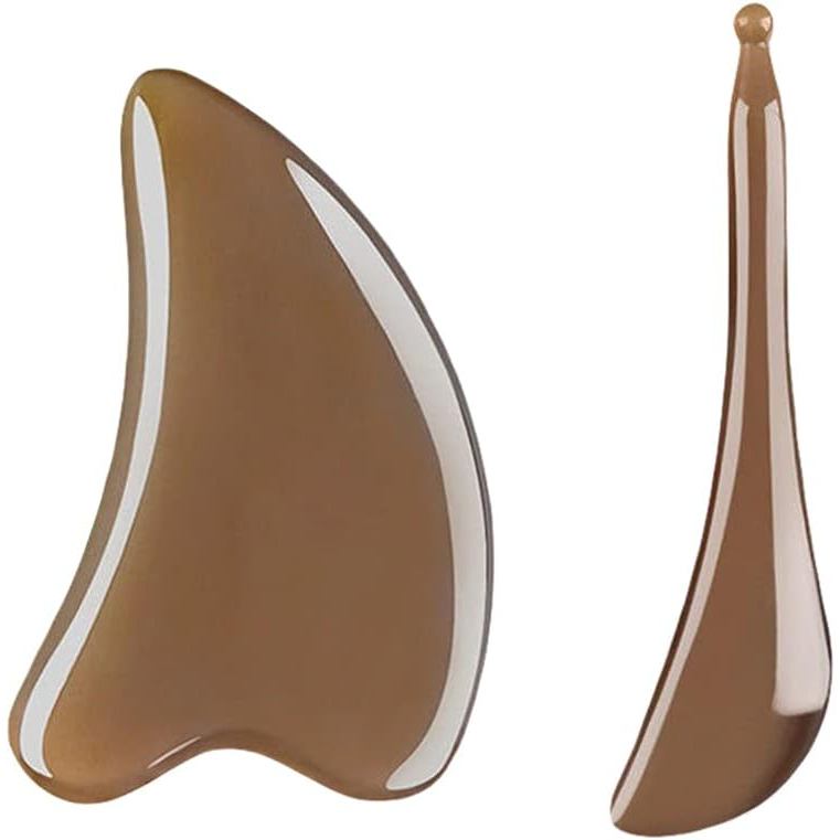 2 Chiếc GuaSha Cạo Massage Dụng Cụ Trâu Sừng Guasha Ban Máy Mát Xa Con Lăn Cạo Tấm Châm Cứu Trung Qu