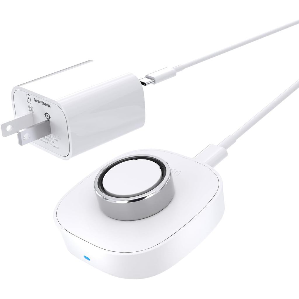 Bộ sạc cho Oura Ring Gen4 (Size 8) - Đế sạc nhanh với bộ sạc tường USB-C & cáp 3FT, Đế thay thế sạc 