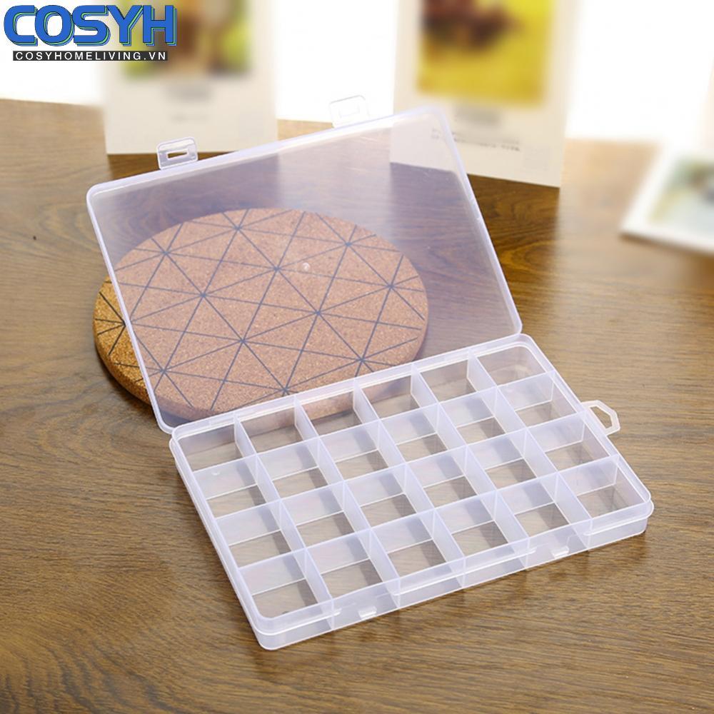<cosyh>Storage Box Free Standing Box Jewelry Craft Clear Container Plastic Cosmetics