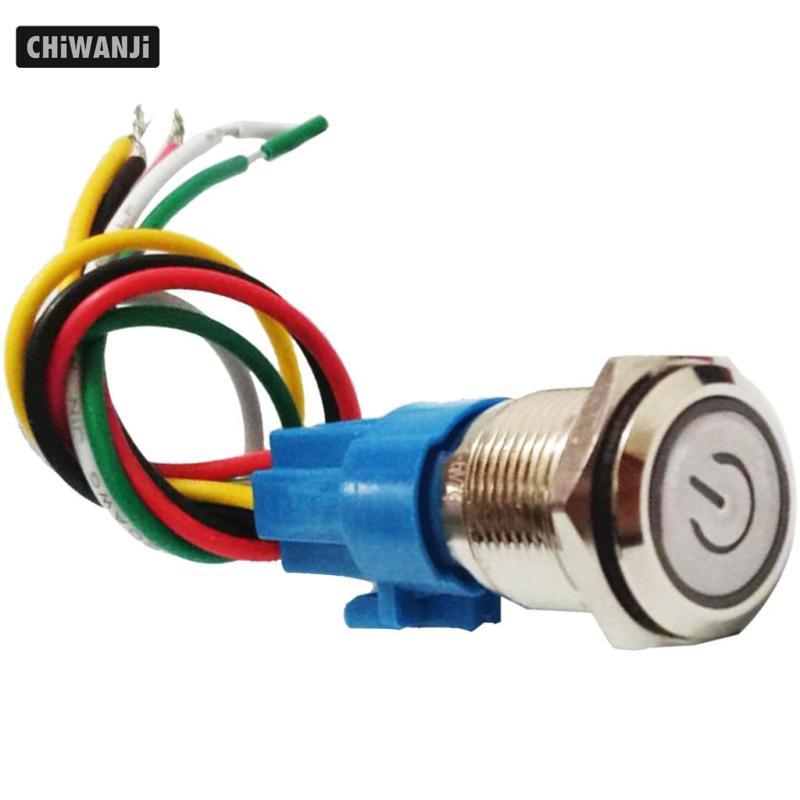 Nút nhấn 220V 16mm LED chiếu sáng thường mở nút nhấn giữ