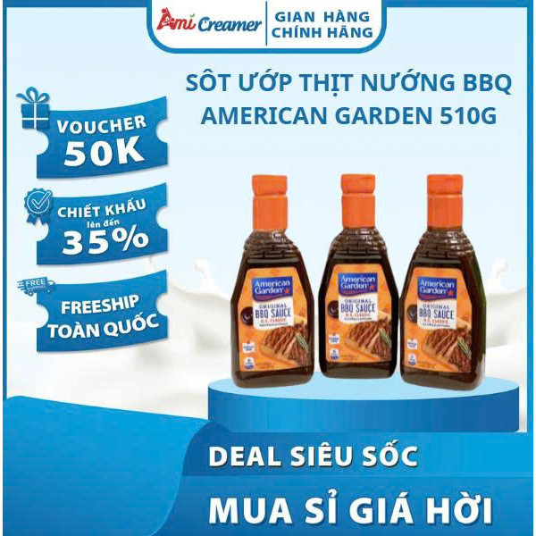 Sốt ướp thịt nướng BBQ American Garden 510g