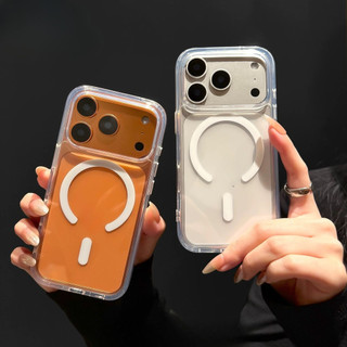 Ốp Điện Thoại Từ Tính Trong Suốt Cho for  iPhone 17 16 15 pro max 14 XSMAX XR 13 12 11 Pro Max