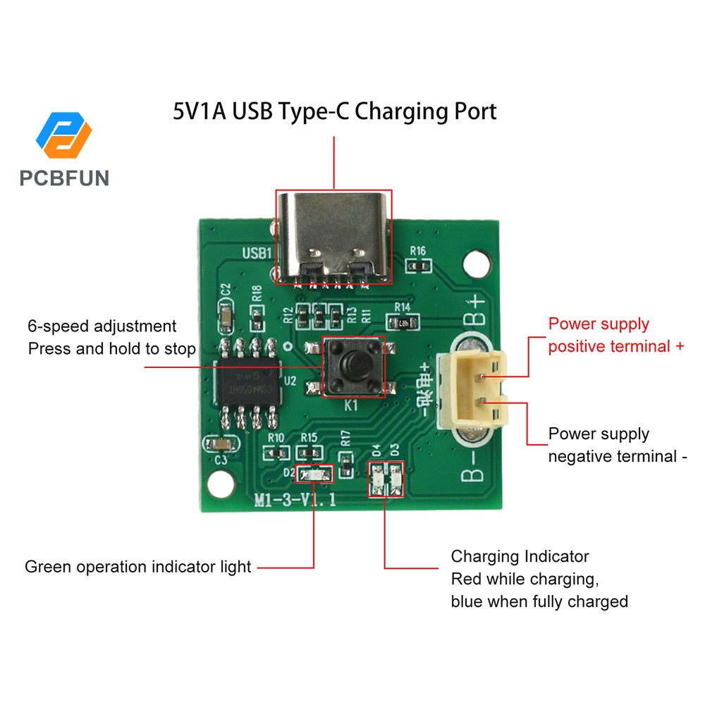 Pcbfun DC 3.7-4.2V Brushless ESC Micro Brushless Motor Speed Controller Bảng điều khiển quạt cầm tay