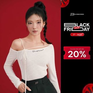  Áo len trễ vai lệch 1 bên thắt nơ 2T57.2408W thiết kế bởi JM Dress Design 