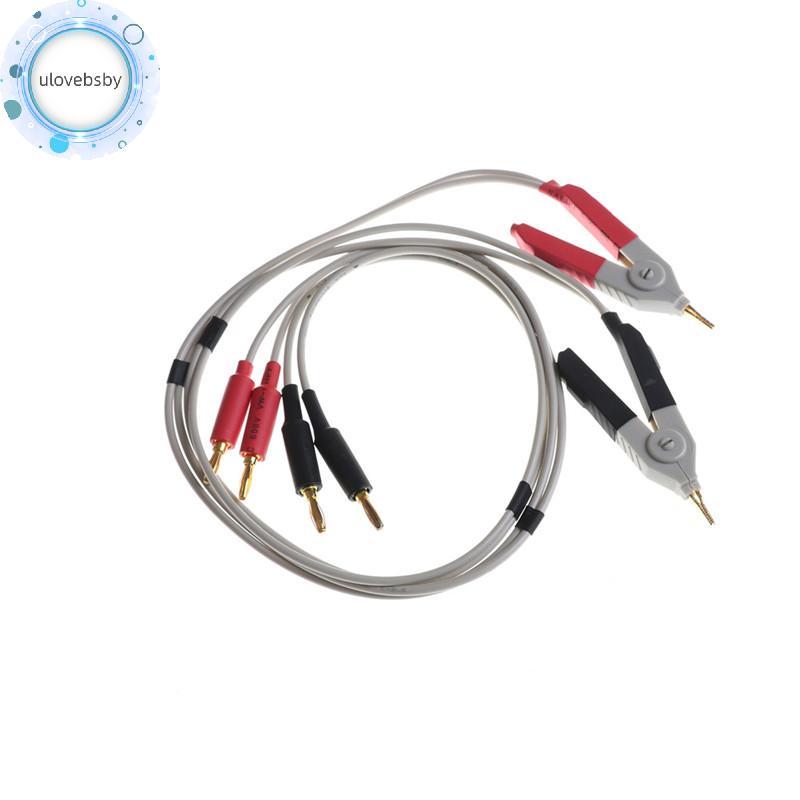 Ulovebsby 2x LCR Meter Kẹp điện trở thấp Dẫn chuối cắm cho thiết bị đầu cuối Kelvin Test VN