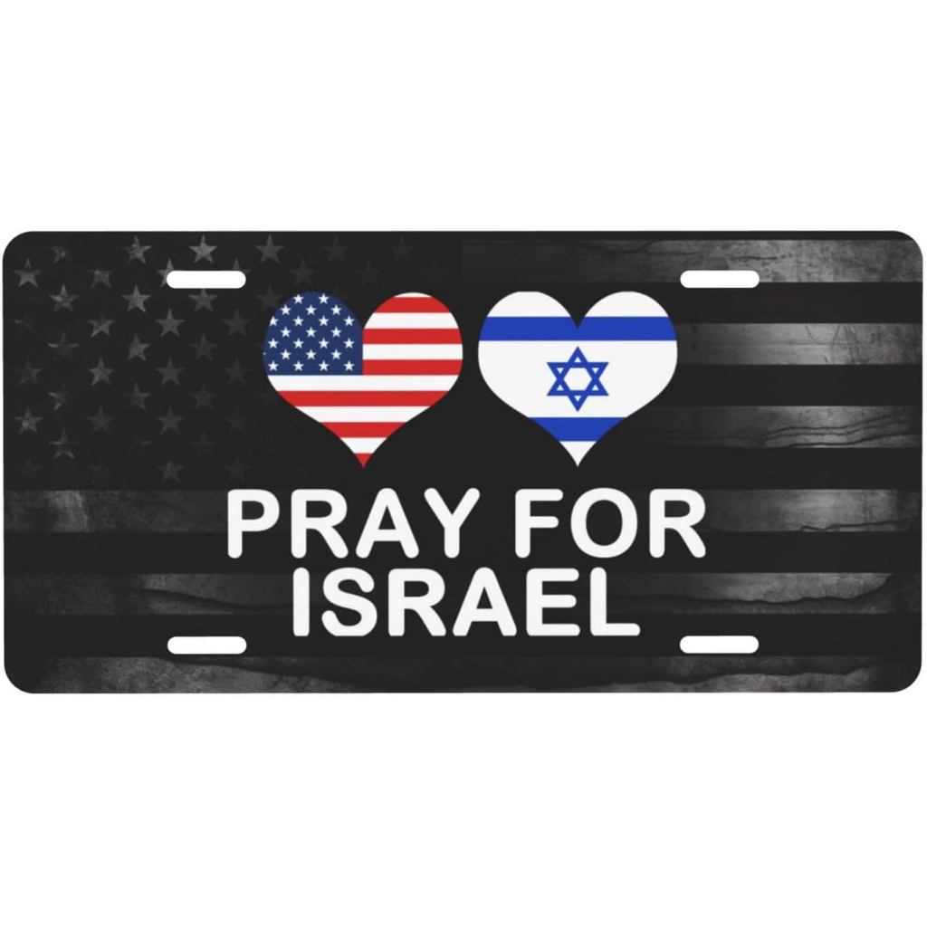 Tôi Đứng Với Israel Cầu Nguyện Cho Cờ Israel Biển Số Nhôm Phía Trước Cá Tính Thích Hợp Cho Chơi Ngoà