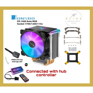 Tản Nhiệt CPU Jonsbo CR1400 LED ARGB 5V - Tản Nhiệt Khí CPU 4 Ống Đồng, Hub Sync, Hub Main