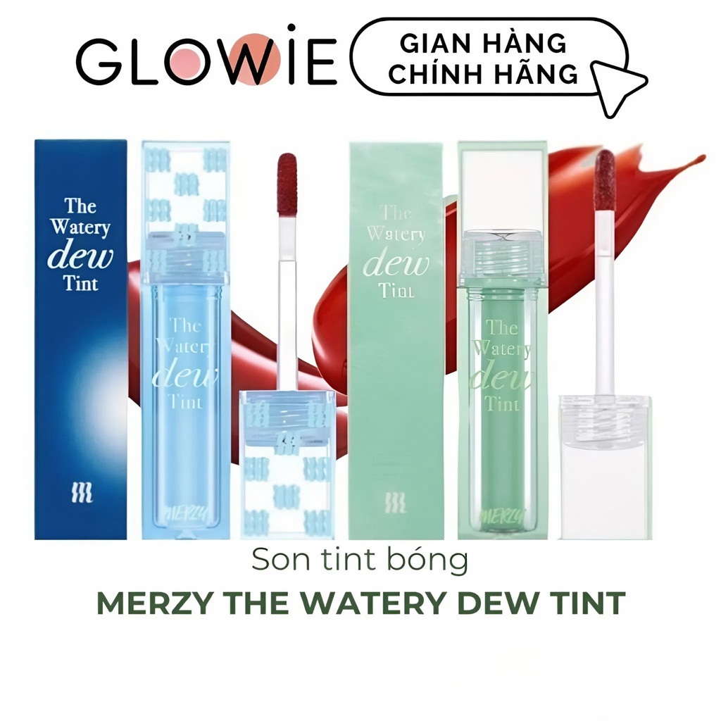 Son Tint Bóng Merzy The Watery Dew Tint Dạng Thạch WD19, WD20 Hiệu Ứng Bóng, Siêu Lì Căng Mọng Môi