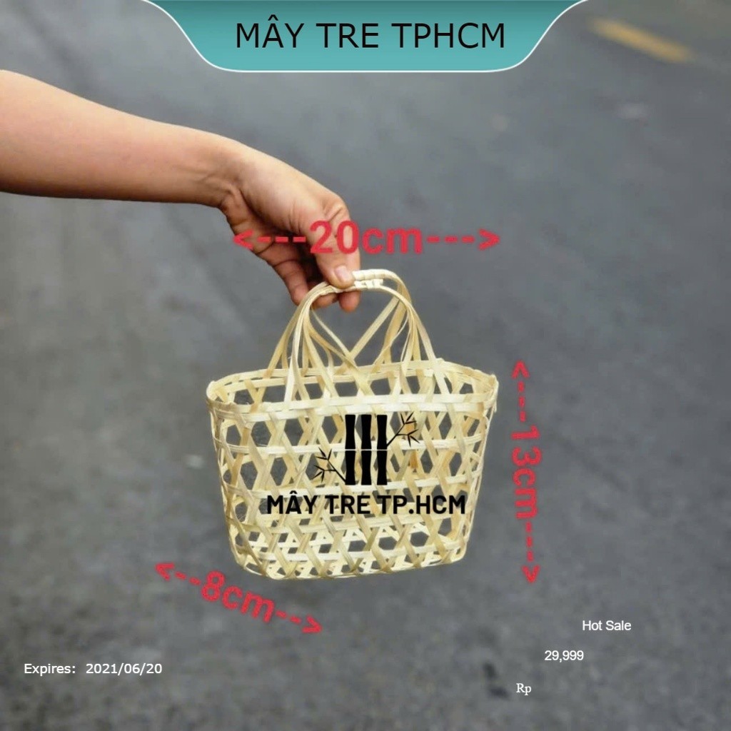 Giỏ tre mini đựng trái cây quà tết, các loại trái cây nhỏ, trứng gà