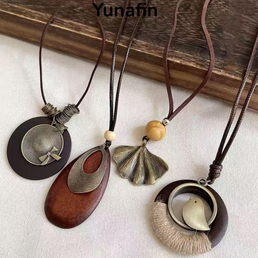 Vòng cổ YUNAFIN style áo len dân tộc, thiết kế boho cổ điển, phù hợp trang trí tiệc