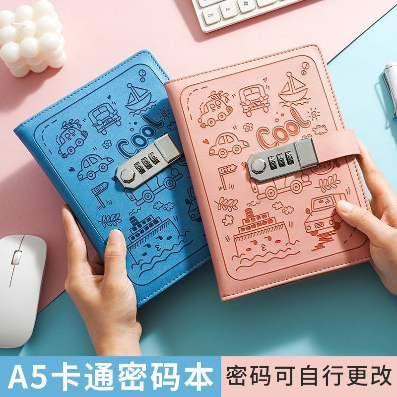 A5 Mật Khẩu Nhật Ký Có Khóa Văn Phòng Phẩm Notebook Dày Hoạt Hình Mật Khẩu Notebook Học Sinh Notepad