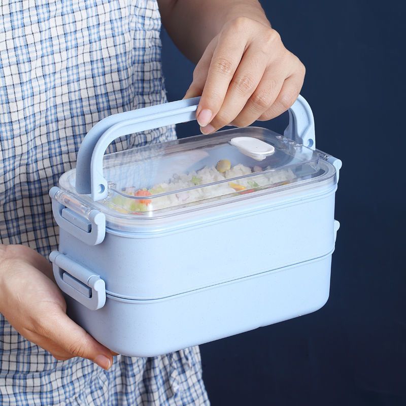 [Return Guest 1043 People] Hộp cơm trưa hai lớp phong cách Nhật Bản Hộp cơm trưa Nhân viên văn phòng