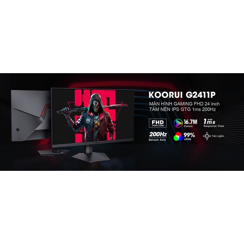 ⭐ Màn Hình Gaming KOORUI G2411P 24" FHD | IPS | 200Hz | 1ms – Siêu Mượt, Giá Siêu Ngon! ⭐ | BigBuy360 - bigbuy360.vn