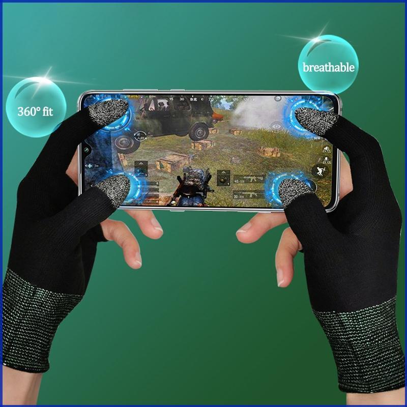 1 Pair Two-finger Gaming Finger Sleeve Mobile Game Glove for Touch Screen Finger