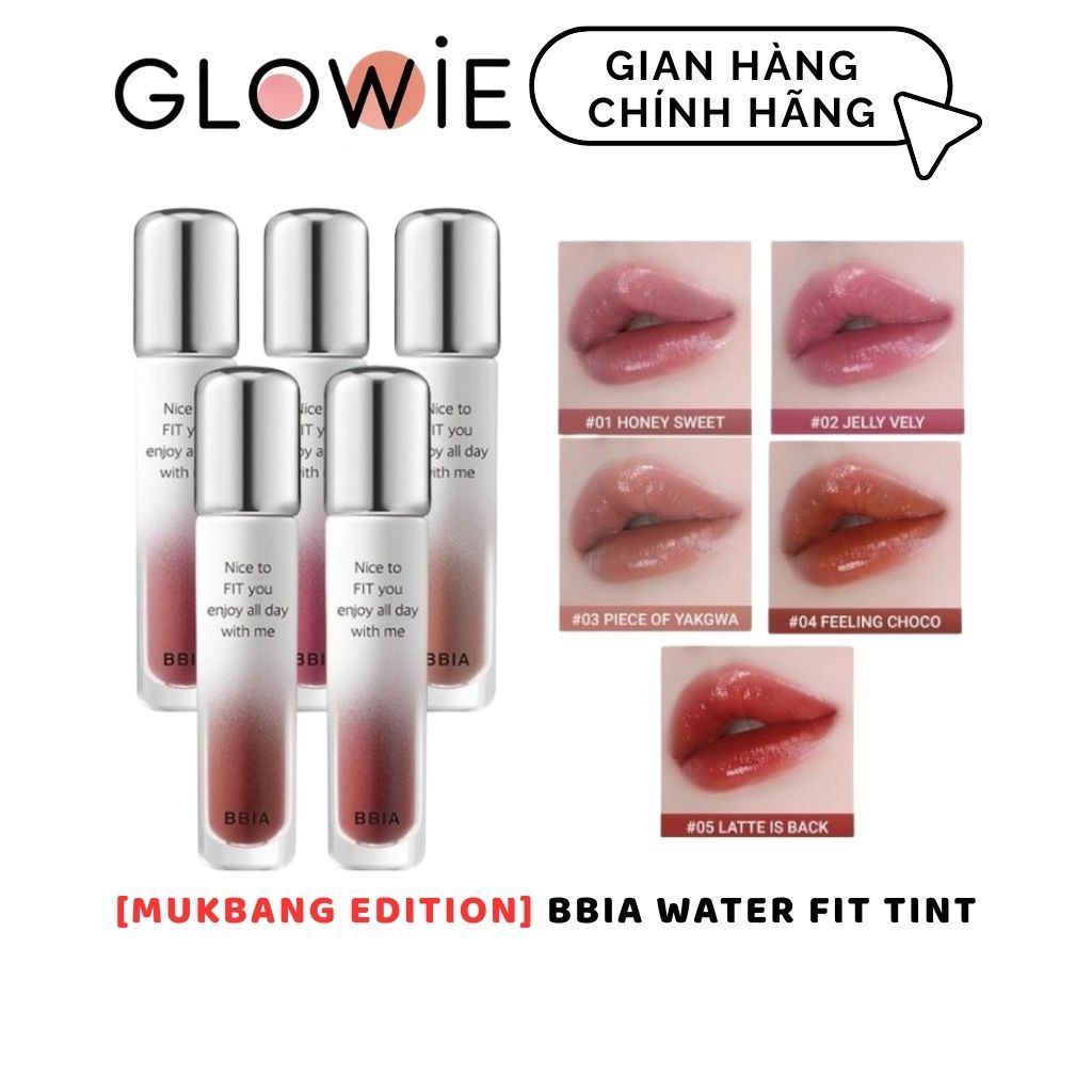 [Mukbang Edition] Son Tint Bóng Bbia Water Fit Tint Bản Mukbang Edition Siêu Bóng, Siêu Mướt Môi