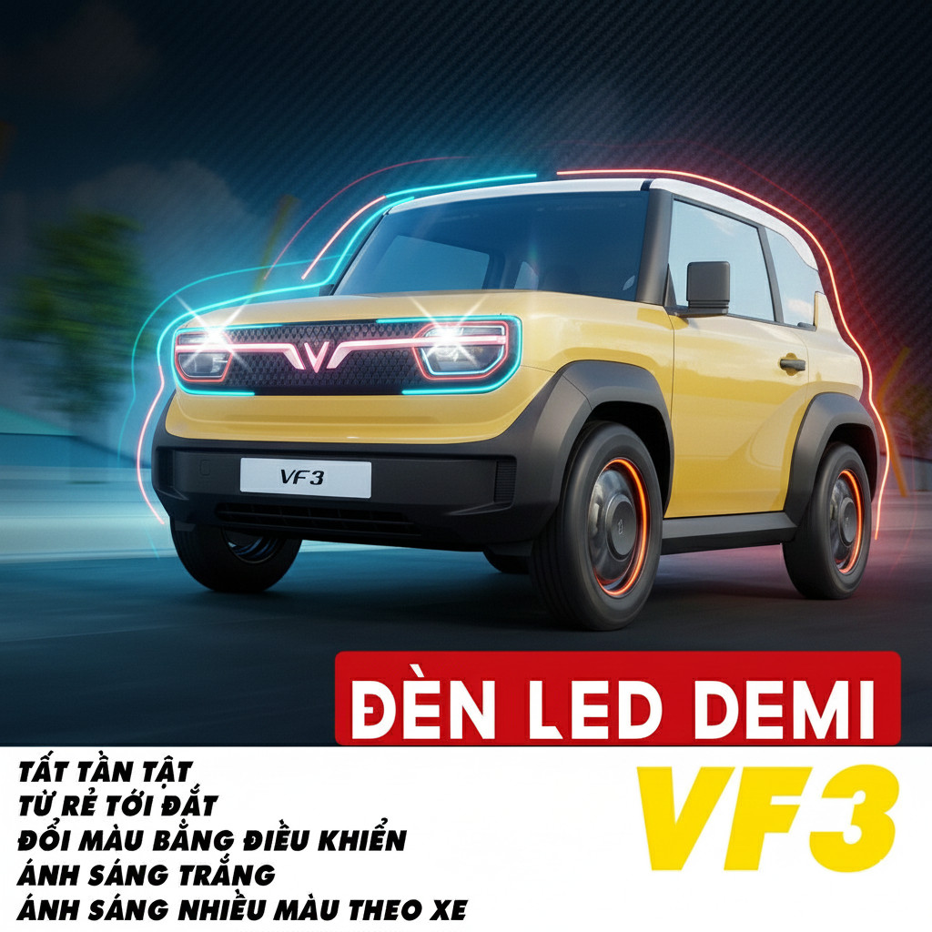 1 cặp (2 CHIẾC) VF3 Bóng Đèn Led Demi T10/W5W - Trắng/Xanh băng/Đỏ/Vàng/Hồng/Xanh chanh