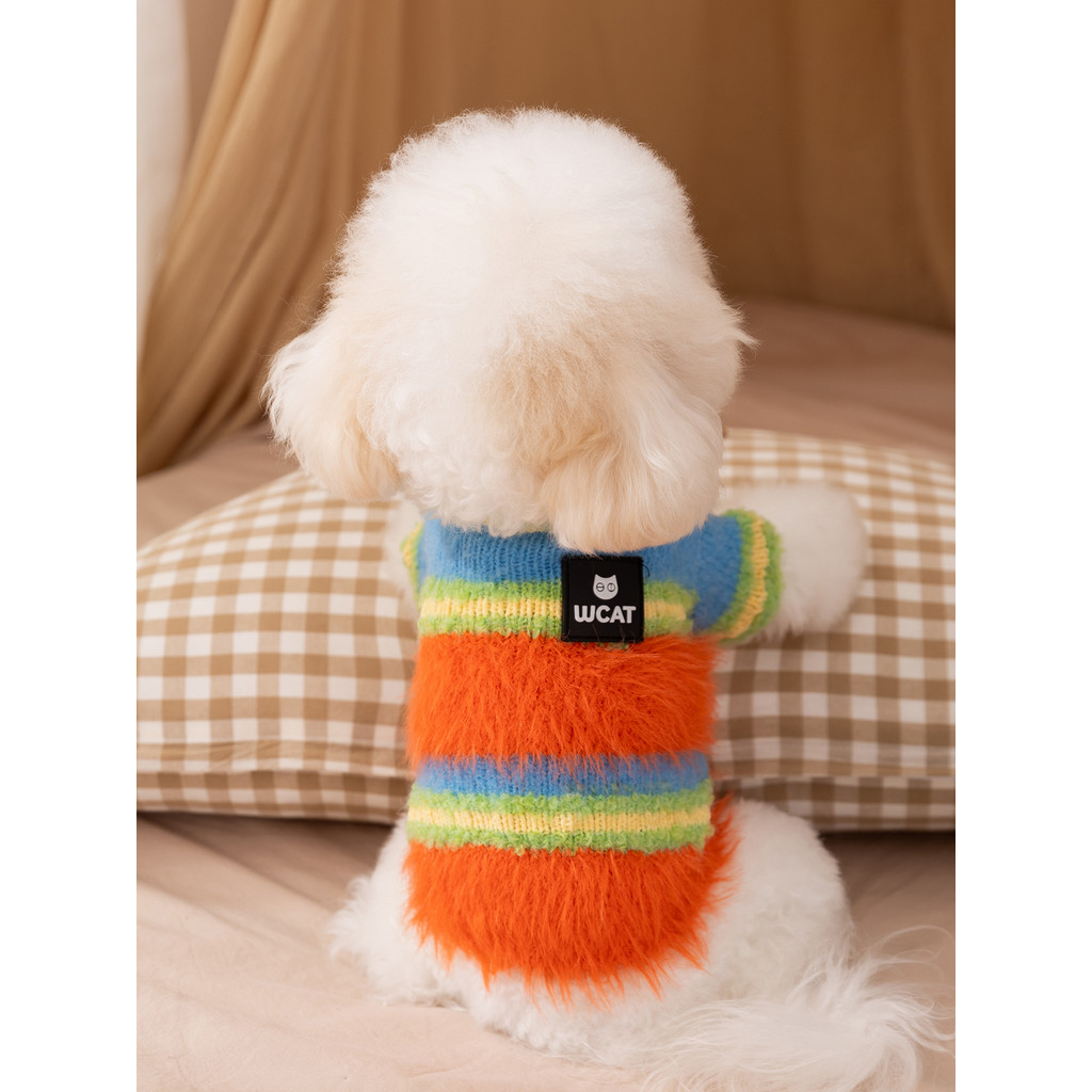 Hippie Chó Dopamine Áo Len Mùa Đông Chó Con Quần Áo Quần Áo Mùa Đông Teddy Bichon Thú Cưng Corgi Sch