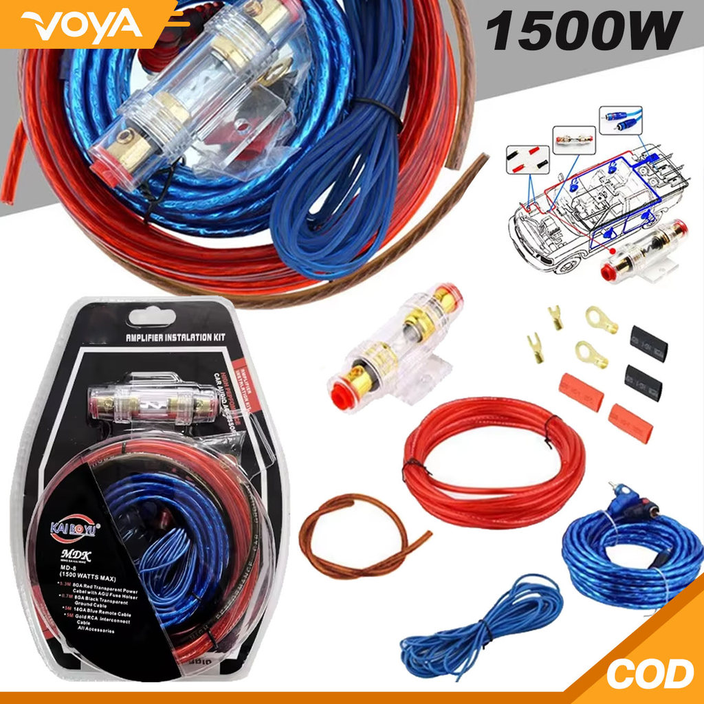Bộ dây nguồn kít lắp loa sub ô tô, Dây nguồn sub, phụ kiện loa sub, Dây av loa sub, phụ kiện loa ô t
