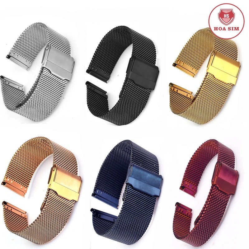 DÂY ĐÔNG HỒ THÉP LƯỚI KHÔNG GỈ CAO CẤP + TẶNG CHỐT (Nhiều size)