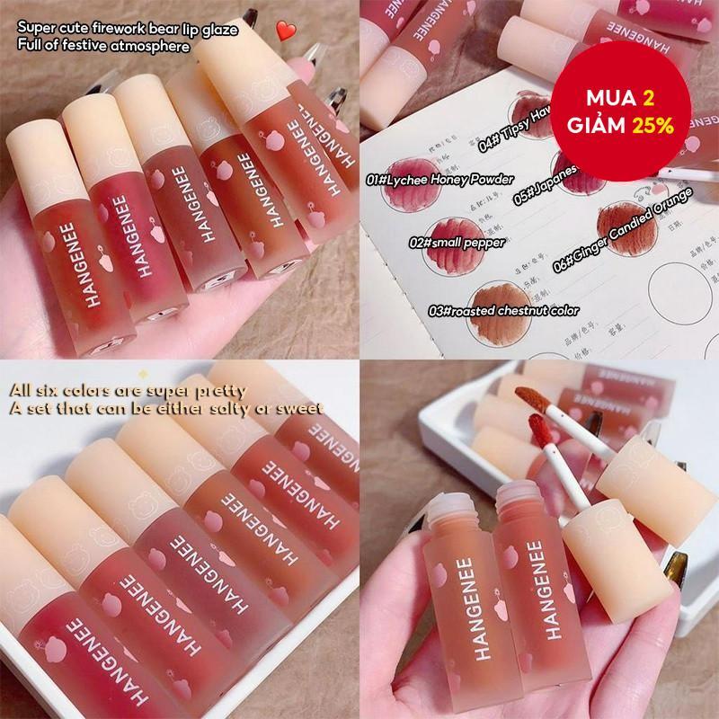 Bộ Son Môi Lỏng, Gương Lustrous Dewy Finish, Bộ Men Môi Dưỡng Ẩm Lâu Dài, In Hình Gấu Dễ Thương | BigBuy360 - bigbuy360.vn